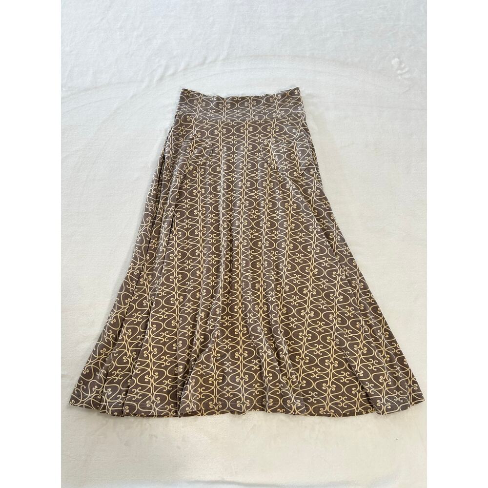 Effie's Heart Brown and Cream Patterned Midi Skirt